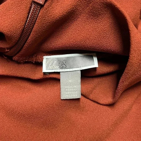 Chelsea28 Rust Red Mockneck Long Sleeve Dress Size M - Picture 6 of 8